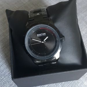 NWT &Box! Black Kenneth Cole Stainless Watch -Mens